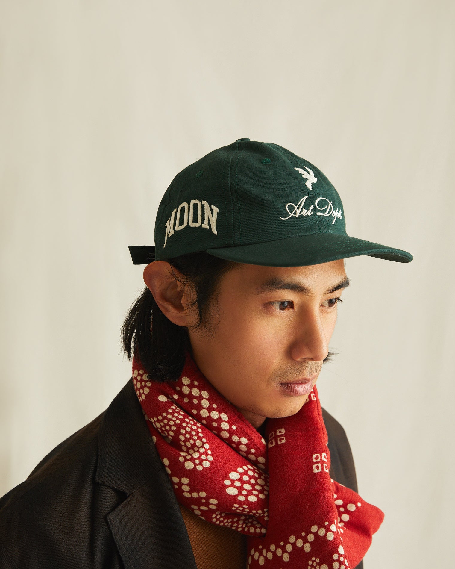 Stylish Dark Green Hat with Artistic Design Oggun Inspired Green and Black Brim Hat - Haus of Oshun  main image 2